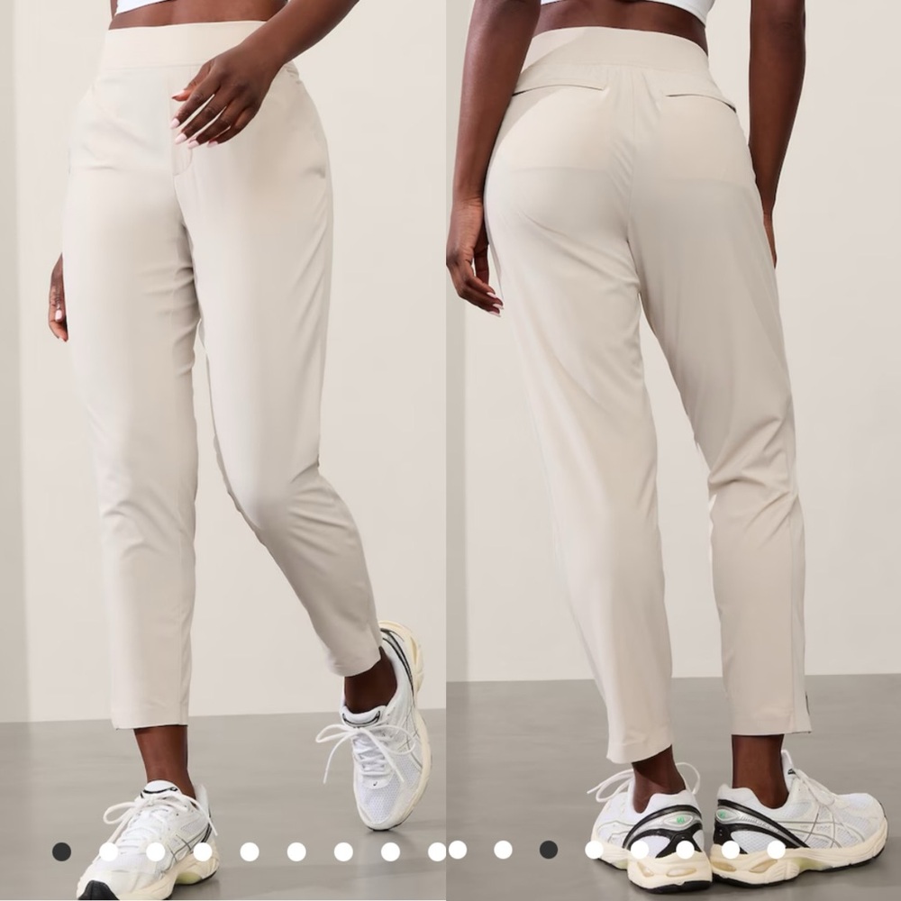 Athleta Straight Leg Pants in Light Beige